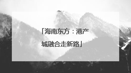 海南东方：港产城融合走新路