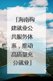 海南构建就业公共服务体系，推动高质量充分就业