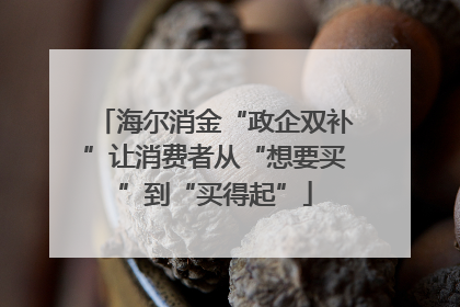 海尔消金“政企双补”让消费者从“想要买”到“买得起”