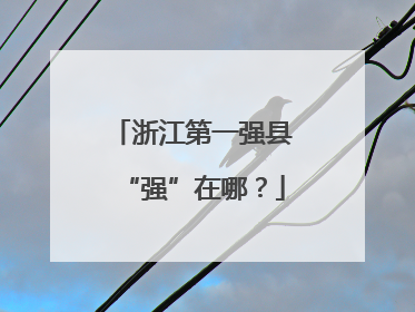 浙江第一强县“强”在哪？