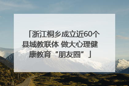 浙江桐乡成立近60个县域教联体 做大心理健康教育“朋友圈”