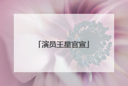 演员王星官宣