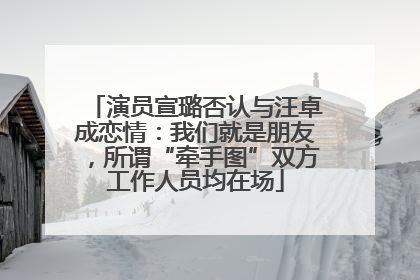 演员宣璐否认与汪卓成恋情：我们就是朋友，所谓“牵手图”双方工作人员均在场