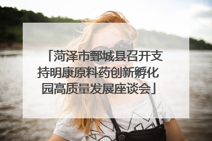 菏泽市鄄城县召开支持明康原料药创新孵化园高质量发展座谈会