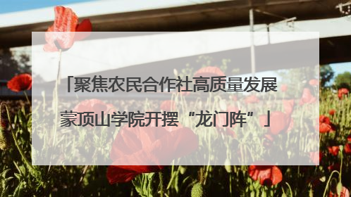 聚焦农民合作社高质量发展 蒙顶山学院开摆“龙门阵”