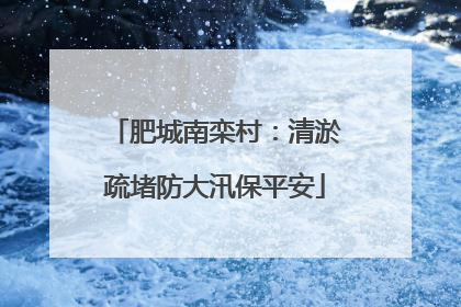 肥城南栾村：清淤疏堵防大汛保平安