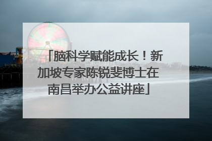 脑科学赋能成长！新加坡专家陈锐斐博士在南昌举办公益讲座