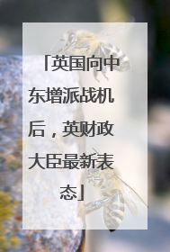 英国向中东增派战机后，英财政大臣最新表态