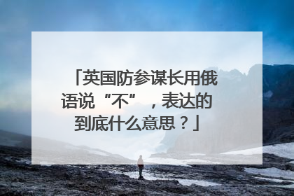 英国防参谋长用俄语说“不”，表达的到底什么意思？