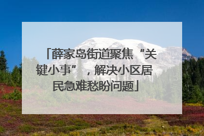 薛家岛街道聚焦“关键小事”，解决小区居民急难愁盼问题