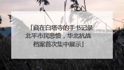 藏在白塔寺的手书记录北平市民悲愤，华北抗战档案首次集中展示
