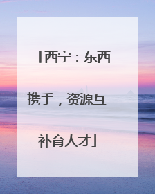 西宁：东西携手，资源互补育人才