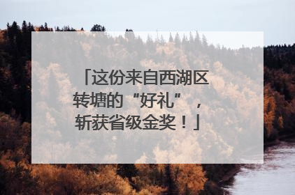 这份来自西湖区转塘的“好礼”，斩获省级金奖！