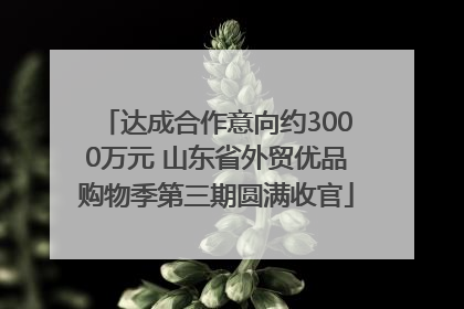 达成合作意向约3000万元 山东省外贸优品购物季第三期圆满收官
