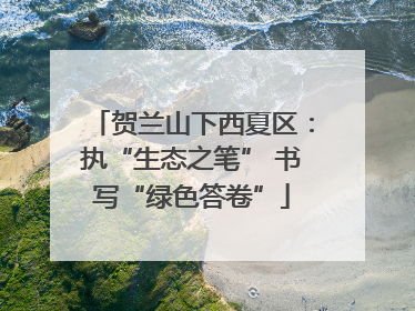 贺兰山下西夏区：执“生态之笔” 书写“绿色答卷”