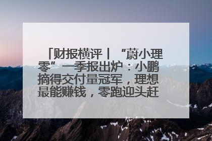 财报横评丨“蔚小理零”一季报出炉：小鹏摘得交付量冠军，理想最能赚钱，零跑迎头赶上，蔚来还在调整