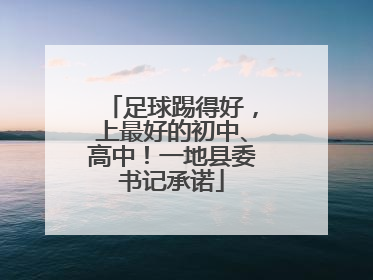 足球踢得好，上最好的初中、高中！一地县委书记承诺