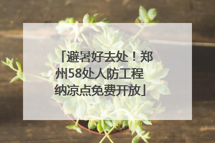 避暑好去处！郑州58处人防工程纳凉点免费开放