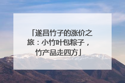 遂昌竹子的涨价之旅：小竹叶包粽子，竹产品走四方