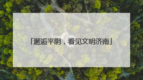 邂逅平阴，看见文明济南