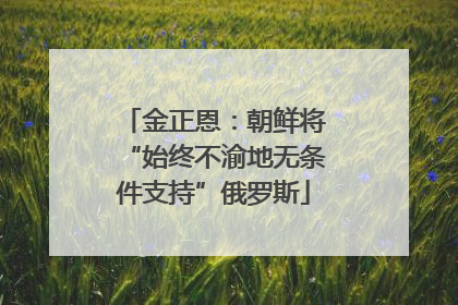 金正恩：朝鲜将“始终不渝地无条件支持”俄罗斯