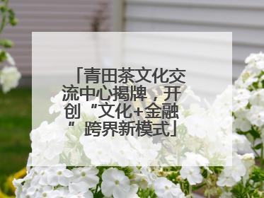 青田茶文化交流中心揭牌，开创“文化+金融”跨界新模式