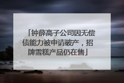 钟薛高子公司因无偿债能力被申请破产，招牌雪糕产品仍在售
