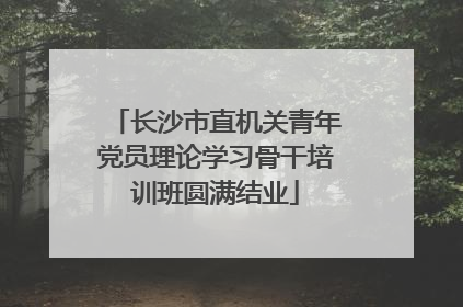 长沙市直机关青年党员理论学习骨干培训班圆满结业
