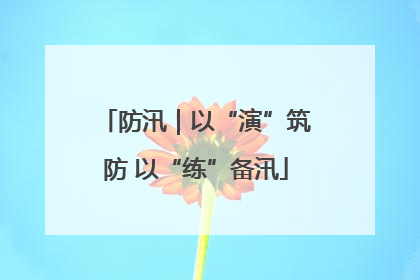 防汛｜以“演”筑防 以“练”备汛