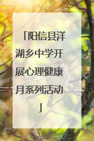 阳信县洋湖乡中学开展心理健康月系列活动
