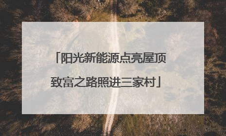 阳光新能源点亮屋顶 致富之路照进三家村
