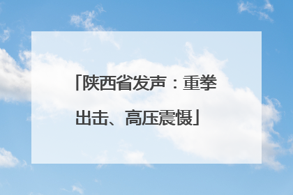 陕西省发声：重拳出击、高压震慑