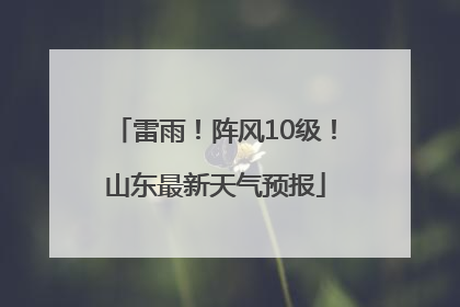 雷雨！阵风10级！山东最新天气预报