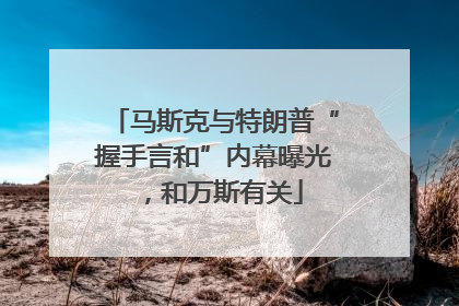 马斯克与特朗普“握手言和”内幕曝光，和万斯有关