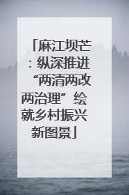 麻江坝芒：纵深推进“两清两改两治理”绘就乡村振兴新图景