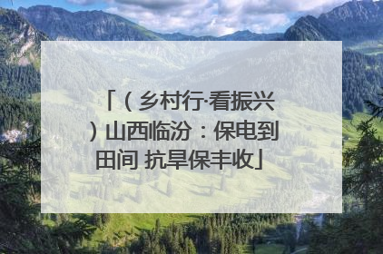 （乡村行·看振兴）山西临汾：保电到田间 抗旱保丰收