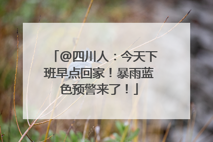@四川人：今天下班早点回家！暴雨蓝色预警来了！