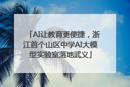 AI让教育更便捷，浙江首个山区中学AI大模型实验室落地武义